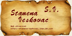 Stamena Veškovac vizit kartica